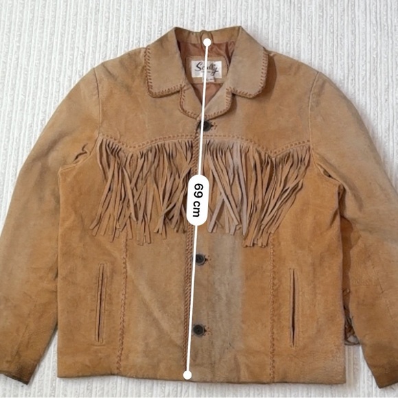 Vintage Scully Tan Suede Fringe Jacket for Men - Picture 7 of 10